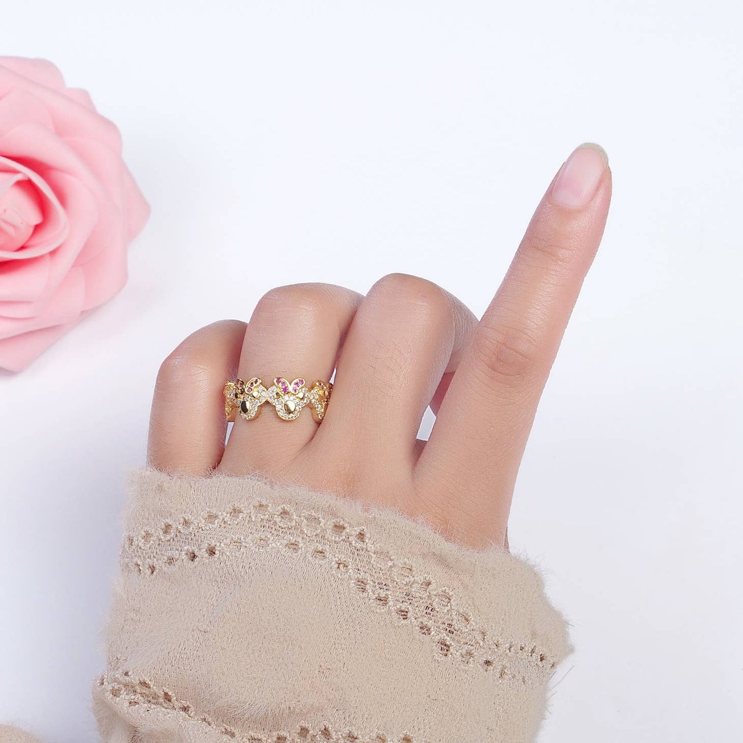 Diamond Mouse Ring