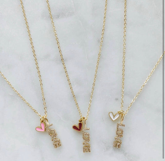 Lovey Dovey Necklace (PINK)